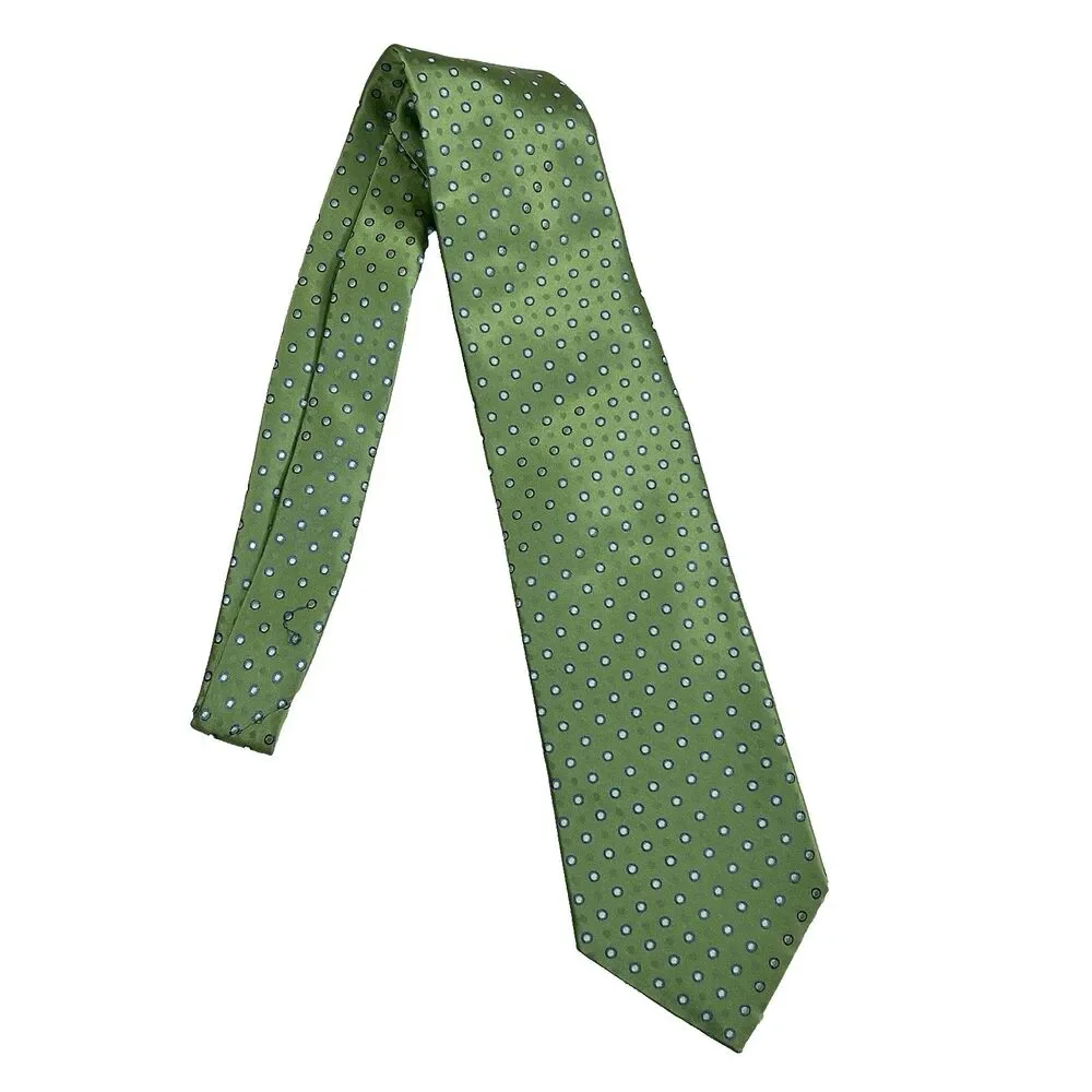 Tango Silk Necktie Green Blue Polka Dot Business Career 59